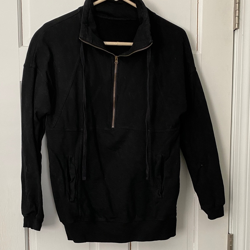 Ladies Black Half-Zip Sweatshirt